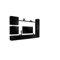 conjunto de muebles para salon switch viii de diseno color negro brillante