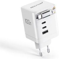 cargador usb realpower gan 100w 4 puertos power delivery 30