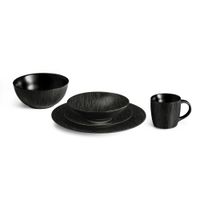 plato de postre x6 gres negro