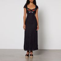 rixo tahlee linen-blend midi dress - uk 6