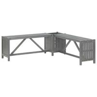 banco de esquina de jardin  banco de exterior  silla de jardin macetero madera acacia gris 117 cm