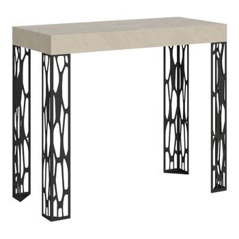 Consola extensible 90x40/300 cm efecto madera cachemira, hierro