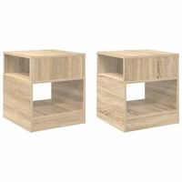 2 piezas mesa auxiliar  mesa de apoyo roble sonoma 405 x 40 x 45 cm