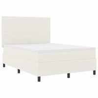cama box spring led crema y 160 x 200 cm tela de pana vidaxl