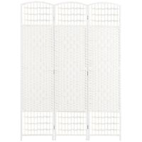 homcom biombo separador de ambientes de 3 paneles plegable de cuerda de papel 120x170cm decoracion para dormitorio salon blanco   aosom espana