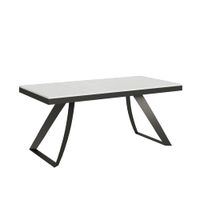 mesa extensible 90x180284 cm efecto madera fresno blanco hierro