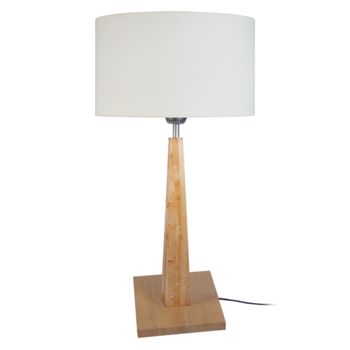 Lámpara de mesa madera natural pantalla crudo