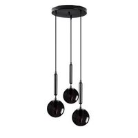lampara de techo king-11455 negro metal vidrio 34x34x134 cm