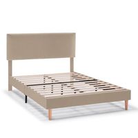 estructura de cama tapizada lauren de 30 cm 140x190 cm beige
