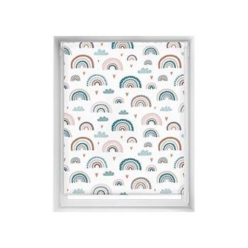 Estor Estampado Easyfix Sin Taladrar - Estor Translúcido Tamaño 120x150 - Estor Sin Herramientas Color Arcoiris Azul | Blindecor