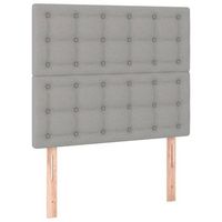 cabecero accesorio para dormir mueble de dormitorio 2 piezas acolchado 100 x 5 x 7888 cm tela gris claro tdl0206452