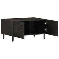 mesa de centro 50x80x40 cm hierro y madera trabajada - negro