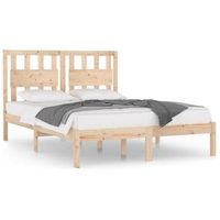 estructura de cama doble sin colchon madera maciza vidaxl