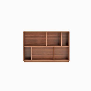 Estantería librería en melamina nogal 80x119x32 cm