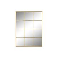 espejo hierro cristal 90x2x120 ventana dorado