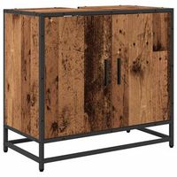 mueble de lavabo para bano madera envejecida 65 x 33 x 60 cm vidaxl