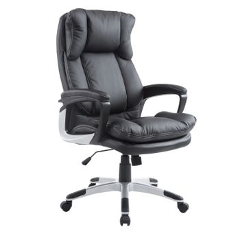 Sillón Giratorio y Elevable para Despacho y Escritorio Silla Ejecutivas Negro 66x71x110-120,5cm PU, PVC, Espuma, Elevador de Gas HOMCOM   Aosom España