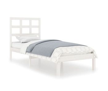 Estructura de cama individual madera maciza blanco 75x190 cm