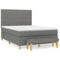 cama tapizada 203x144x128 cm tejido 100  poliester contrachapado y madera tratada - gris