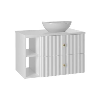 Mueble lavabo individual 80cm paneles de melamina y de mdf blanco