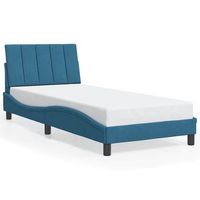 estructura de cama sin colchon hanko terciopelo azul 80x200 cm vidaxl