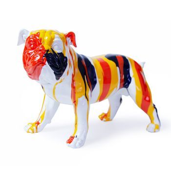 Figura Decorativa Perro Bulldog Kuatéh De Poliresina 40x20x26 Cm Multicolor