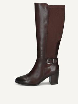 CAPRICE Boots, brown, made of Leather and synthetic with Block heel, Size 38.5
