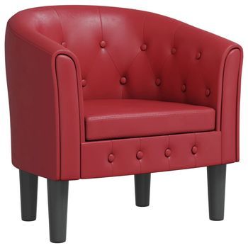 Sillón Cuero Sintético Rojo Tinto Cfw239079