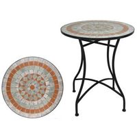 mesa de jardin redonda mosaico ceramico duomo o60x71cm