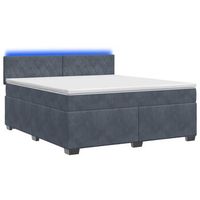 cama tapizada 190x144x88 cm terciopelo - gris