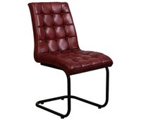 silla tapizada en piel marron 41x50x94h cm