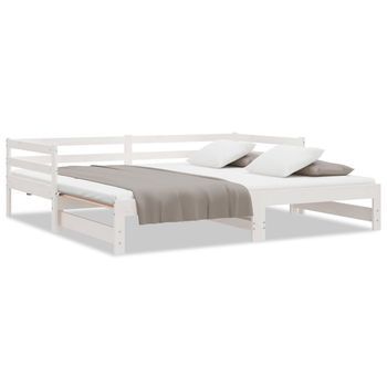 Sofá Cama | Sofá Convertible Extraíble Sin Colchón Blanco 80x200 Cm