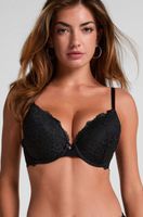 hunkemoller sujetador push-up de aros preformado marine negro