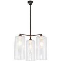 lampara de techo de cristal - lampara colgante - 3 brazos - reg bronce