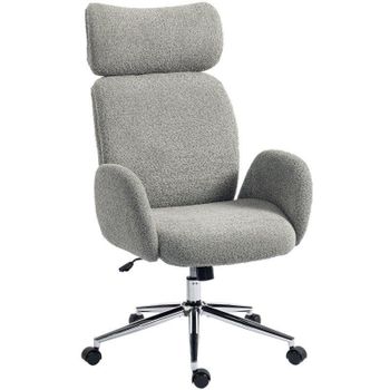 Silla de oficina Rolipo ergonómica con reposacabezas ajustable, función de balanceo y altura ajustable gris oscuro