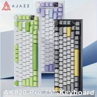 teclado mecanico inalambrico para juegos ak820pro intercambiable en caliente pantalla tft y perilla retroiluminacion rgb teclado personalizado de 3 modos con montaje gasket