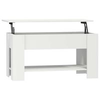 mesa de cafe - mesa de centro madera de ingenieria blanco 101x49x52 cm