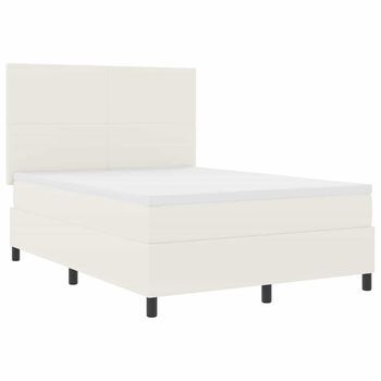 Cama Box Spring Led Crema Y 160 X 200 Cm Tela De Pana Vidaxl