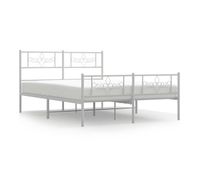 estructura cama metal con cabecero y estribo blanco 150x200 cm con cabecero y pie de cama