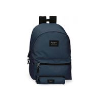 mochila portaordenador  estuche pepe jeans aris evergreen marino 44x31x15 cm
