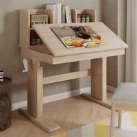 escritorio infantil - mueble de estudio - madera maciza - natural 922x60x89cm