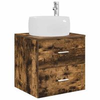 vanidad con lavabo de pared roble ahumado 495 x 445 x 66 cm vidaxl