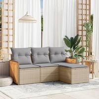conjunto de sofas jardin con cojines 4 uds  mueble jardin mesa y sillas ratan sintetico beige cfw939480