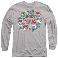 the smurfs camiseta manga larga we wish you a smurfy christmas para mujer