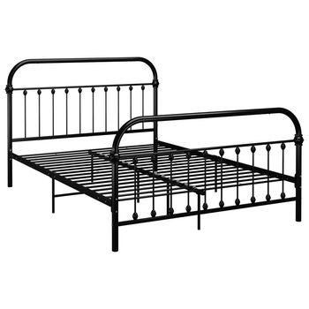 Cama De Matrimonio | Cama De Adulto | Estructura De Cama Sin Colchón Metal Negro 120x200 Cm