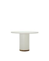 mesa de comedor de microcemento en color blanco roto 110 cm