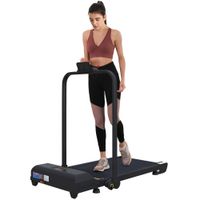 homcom cinta de correr cinta de andar plegable 25 hp con pantalla led velocidad ajustable max 10 kmh control remoto negro