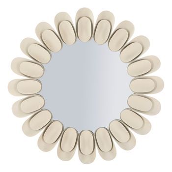 Espejo De Pared De Metal Color Crema Cm Ø 85x6