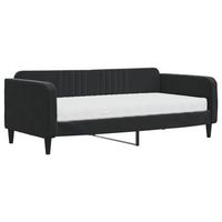 cama individual  cama para adultos  sofa cama con colchon terciopelo negro 90x190 cm