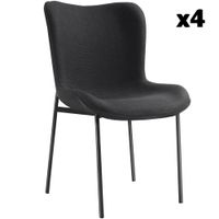 4 sillas de comedor tejido acolchado 54 x 62 x 90 cm negronegro